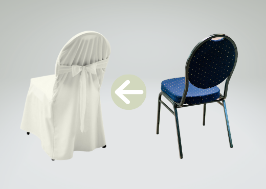 Hussen für Hochzeiten günstig mieten champagner Hussen